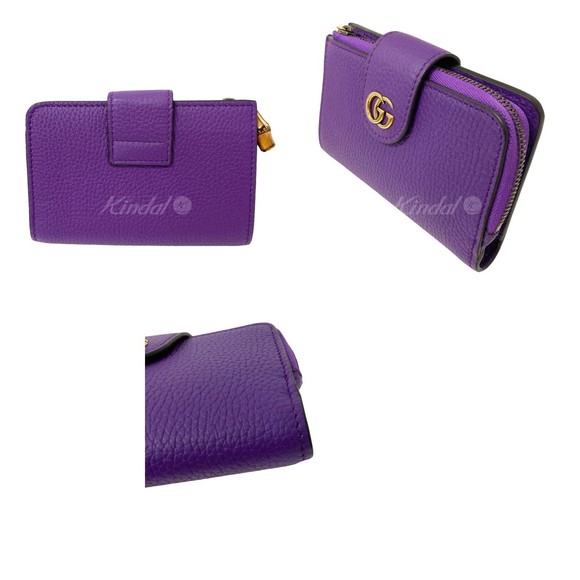 GUCCI double G medium wallet bamboo Purple - Picture 2 of 9